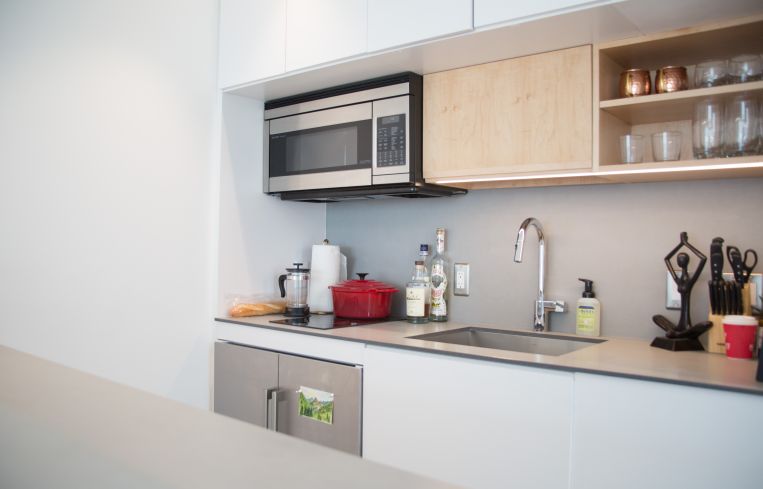 A small kitchen for a small unit.
