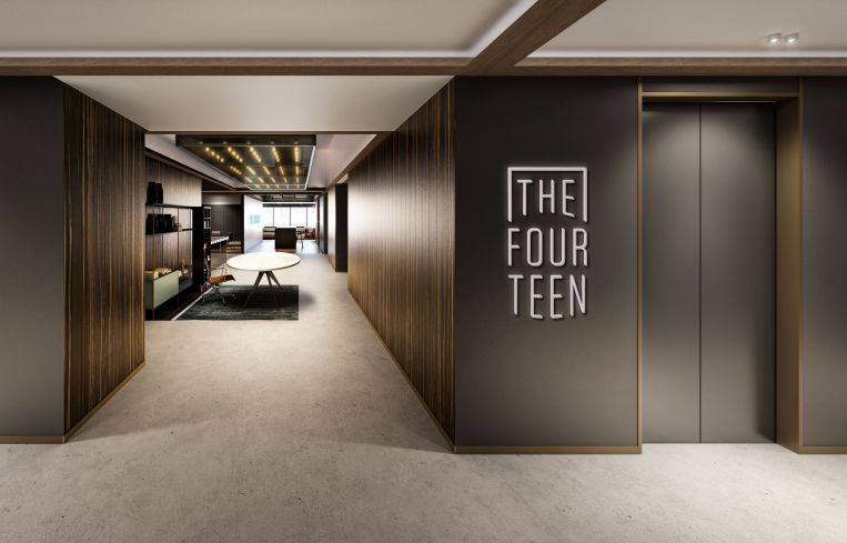 The new amenity floor will have wooden walls and modern lighting.