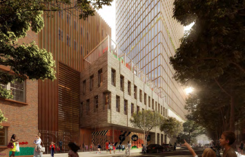 Renderings of the proposed schools at 80 Flatbush Avenue.