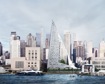 VIA 57 West, Durst Organization's pyramid-shaped rental apartment building, is one among new residential towers that have created a new retail corridor on the Far West Side.
