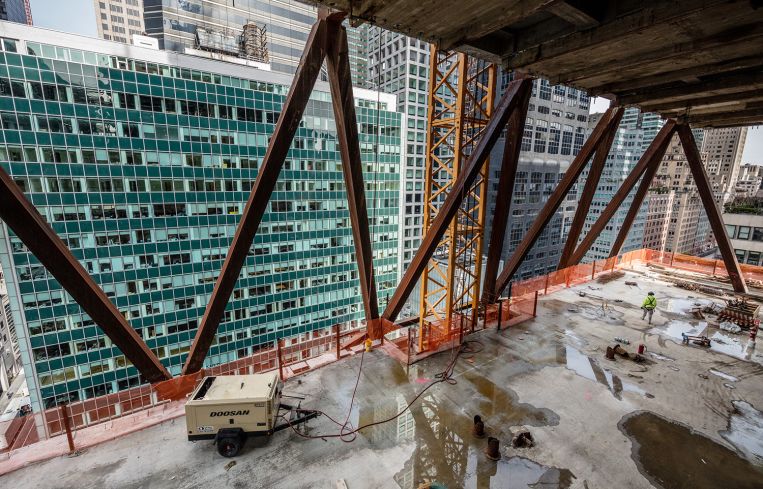 A few super floors at 425 Park Avenue were created by removing old floor slabs.