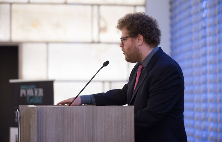 Commercial Observer Editor-in-Chief Max Gross speaks at CO's annual Power Gala event on June 14, 2018.