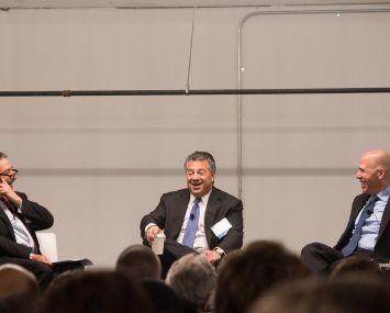 From left: Jonathan Mechanic, Marc Holliday and Scott Rechler chat about the Midtown East market during CO's Midtown panel.