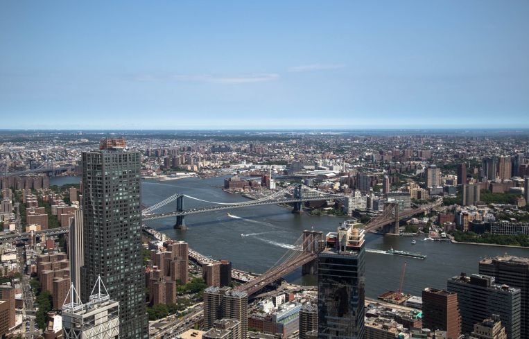 A view from the 76th floor terrace of 3 World Trade Center.