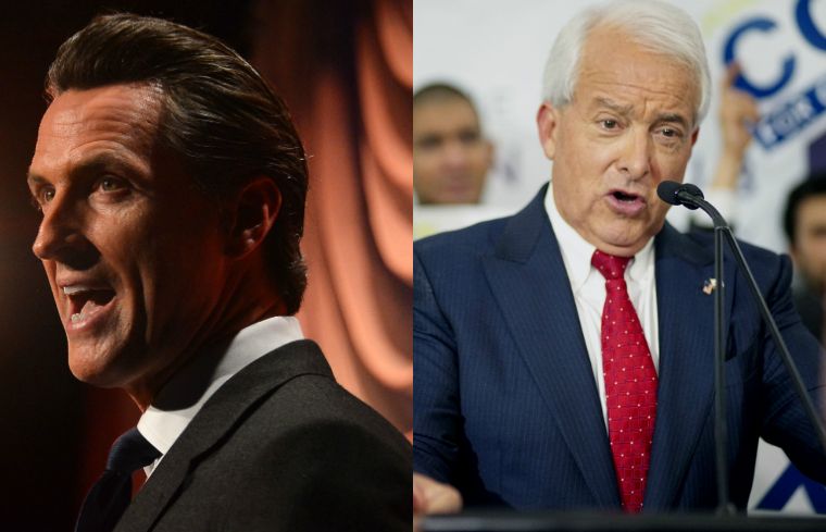 Gavin Newsom and John Cox