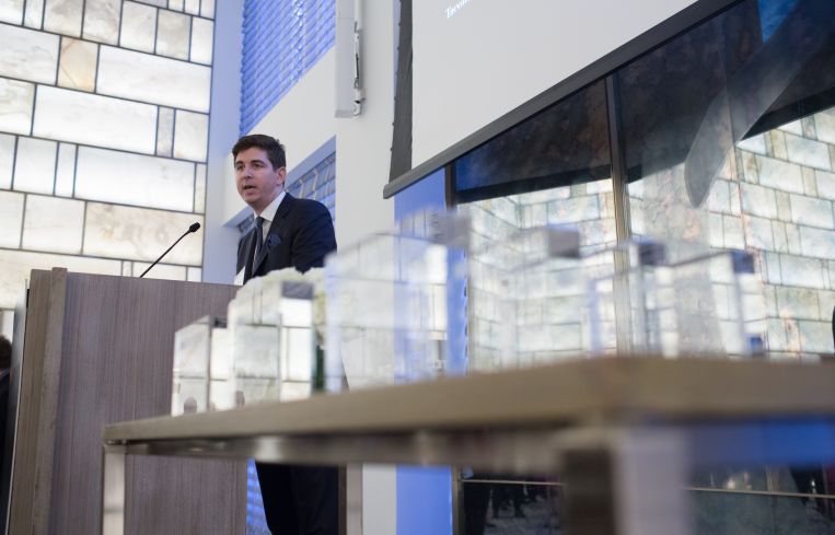 Observer President James Karklins makes opening remarks at CO's annual Power Gala event on June 14, 2018.