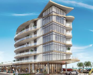 Rendering of Kushner's Minno & Wasko-designed six-story, 67-key hotel coming to Pier Village in Long Branch, N.J.
