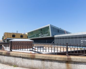 The glass wall of Nordstrom's second floor is one of the first spaces visitors will see when entering Empire Outlets.