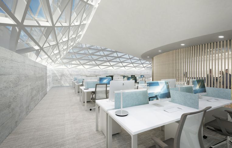 Rendering of fourth floor offices at 44 Union Square.