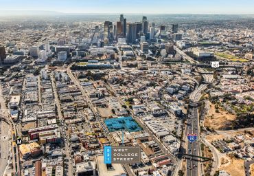 A bird's eye view of the Pacific Alliance Medical Center property in L.A.'s Chinatown district. 