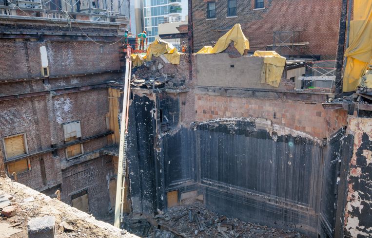 Construction work on the old Tammany Hall at 44 Union Square East.