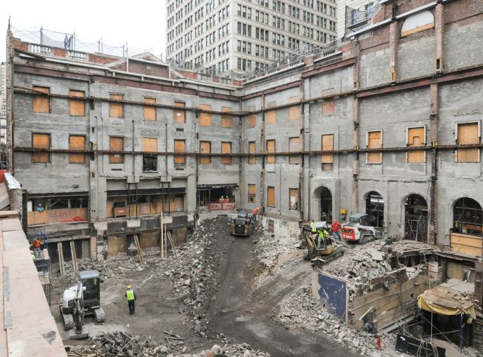 Construction work on the old Tammany Hall at 44 Union Square East.