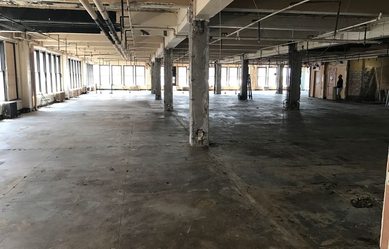 Pre-renovation floor at 57 Willoughby.