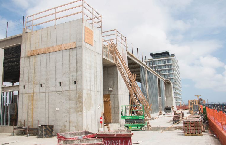 The under-construction roof deck at 25 Kent.