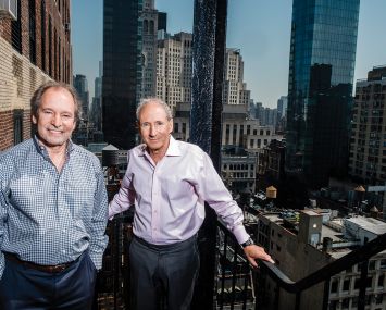 Jeffrey (left) and Michael Kleinberg, principals at interior design firm MKDA, at their Flatiron District offices.