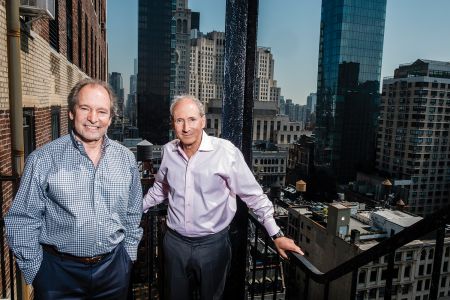 Jeffrey (left) and Michael Kleinberg, principals at interior design firm MKDA, at their Flatiron District offices.