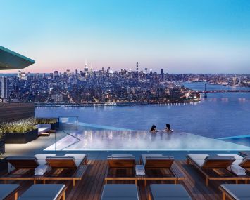 A rendering of Brooklyn Point's infinity pool.