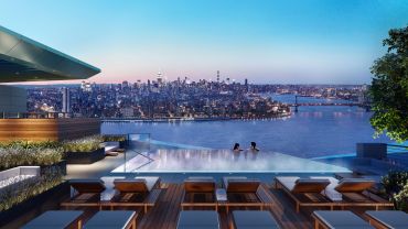 A rendering of Brooklyn Point's infinity pool.