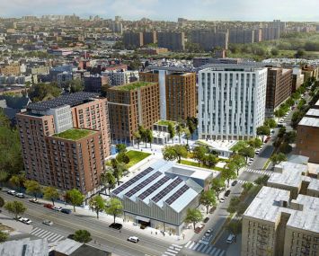 A rendering of The Peninsula, the planned redevelopment of the former Spofford Juvenile Detention Center in the South Bronx.