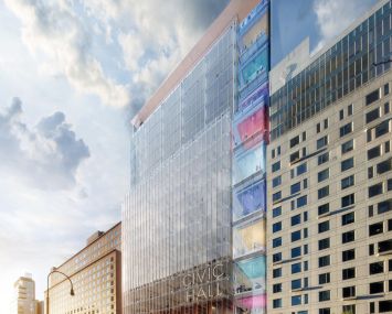A rendering of the proposed Union Square Tech Hub.