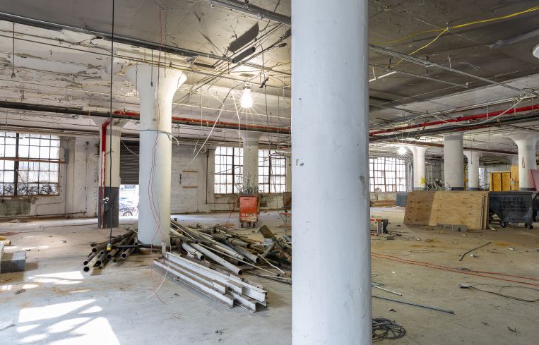 The current loading dock at 43-10 23rd Street in Long Island City will be transformed into the main entrance for the building.