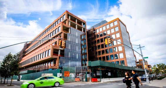 Heritage and Rubenstein Partners recently completed work on an office and industrial building at 25 Kent, pictured here while it was under construction last year.