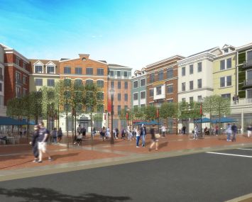 A rendering of Village Square in Glen Cove, N.Y.