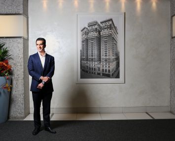 Louis Jerome, a principal at JEMB Realty, is the driving force behind the company's renovations at Herald Towers at 50 West 34th Street.