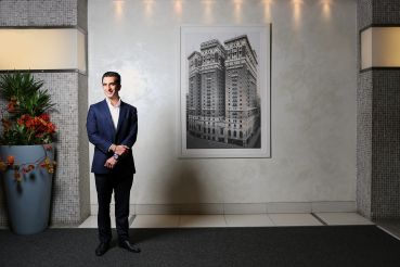 Louis Jerome, a principal at JEMB Realty, is the driving force behind the company's renovations at Herald Towers at 50 West 34th Street.
