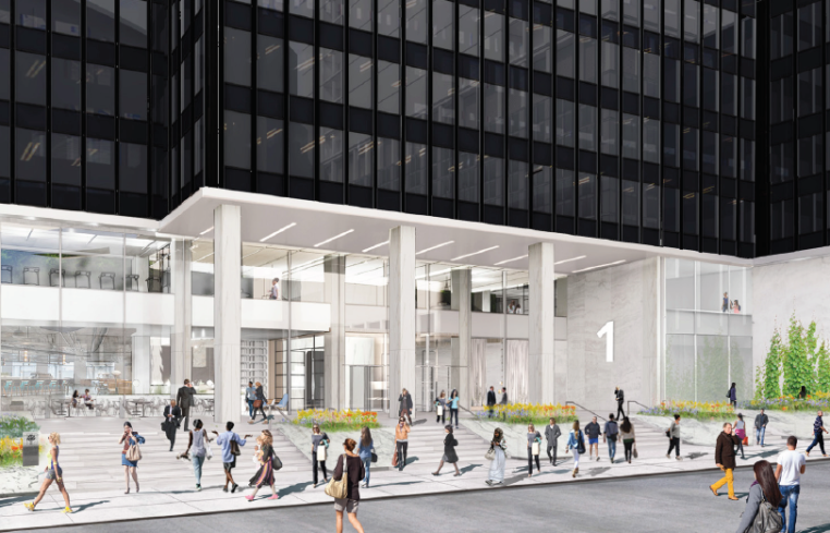 Planned renovation of the 34th Street entrance for 1 Penn Plaza.