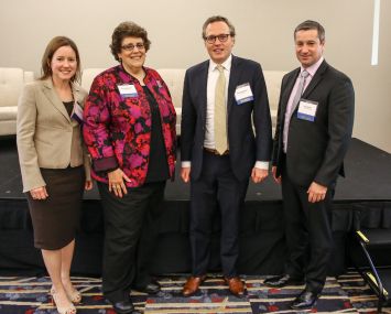 The "Cash Overflow" Panelists. From Left to Right: Jennifer Bruton, Kim Betancourt, Garrett Bjorkman and Kurt Stuart.