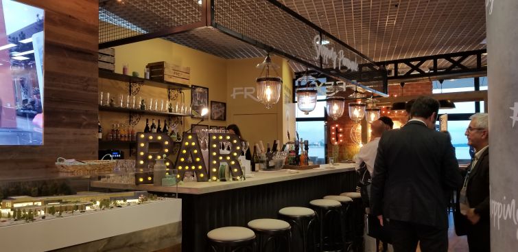 A bar set up by the developers of the Shopping Promenade in Claye-Souilly, France.