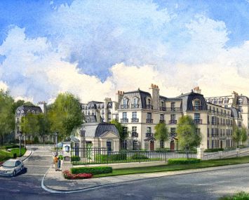 A rendering of Village Park Paces.