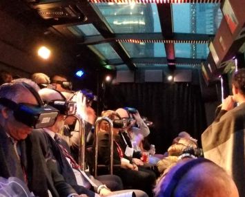 JLL gave ICSC attendee's the feeling of flying on The Ride bus tour.