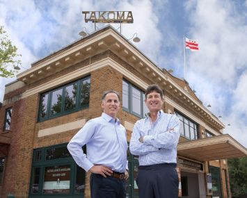 Rock Creek co-founders Gary Schlager and Andy Glick at the Takoma Theatre
