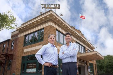 Rock Creek co-founders Gary Schlager and Andy Glick at the Takoma Theatre