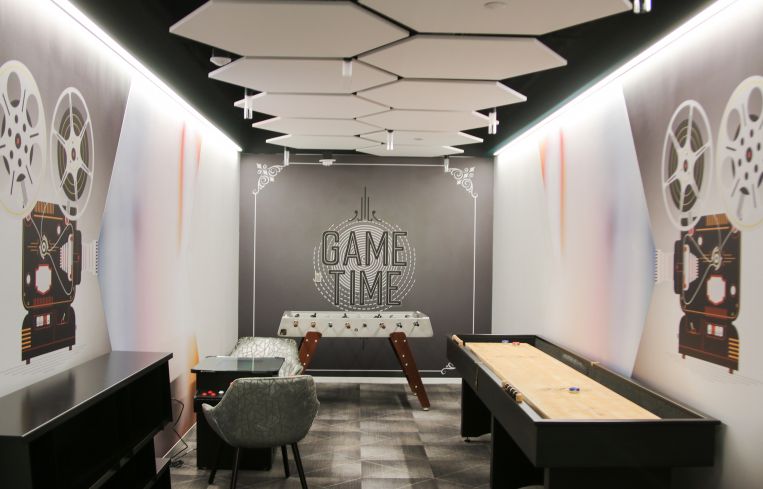 Game on! The vintage-stye game room offers EY staff a novel option for break time.