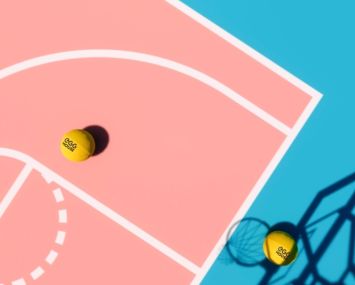 A 750-square-foot pink and blue basketball court at Egg House LA will pay homage to the Staples Center.
