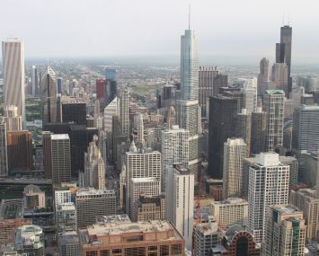 An aerial view of Chicago.