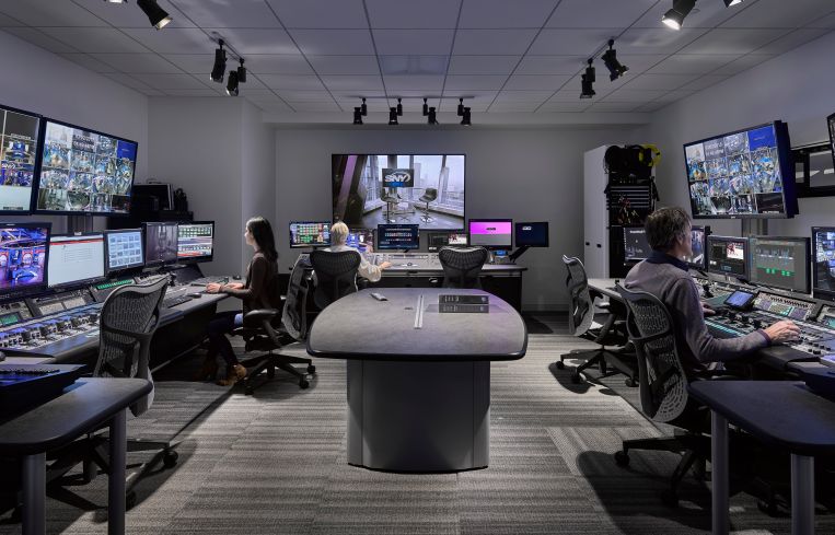 A control room for SportsNet's broadcast studios.