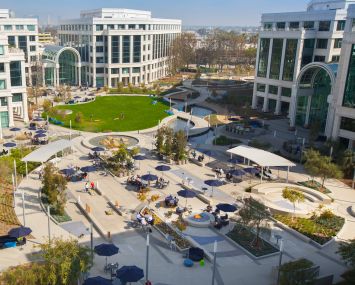 Aerial view of Water Garden.