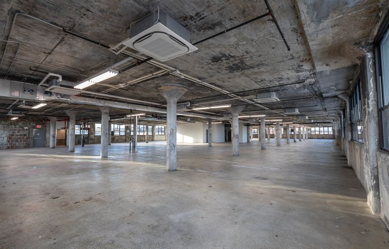 The unfinished top floor of The Breeze.