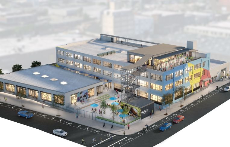 An overhead rendering of The Breeze.