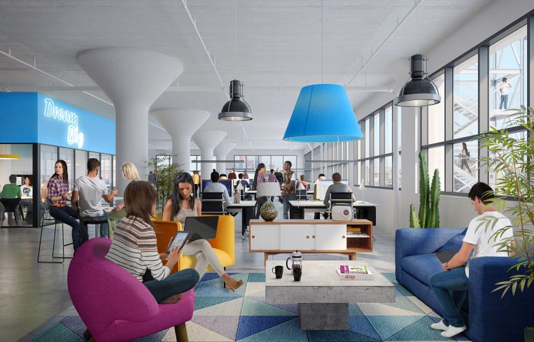 A look at the potential office interiors at The Breeze.
