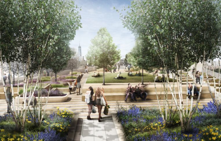 The fifth floor terrace for commercial and residential tenants will feature landscaping and seating.