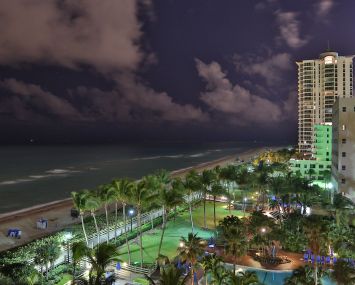 The view from Soho Beach House's rooftop.
