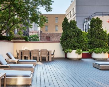 An outdoor deck at The Nicole.