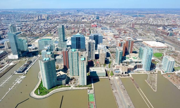 Aerial view of Jersey City waterfront
