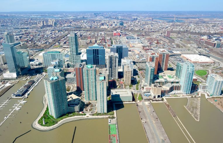 Aerial view of Jersey City waterfront