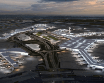 A rendering of the planned renovation at JFK Terminal 8.